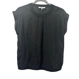 FRAME 100% Silk Black Top - Size XS